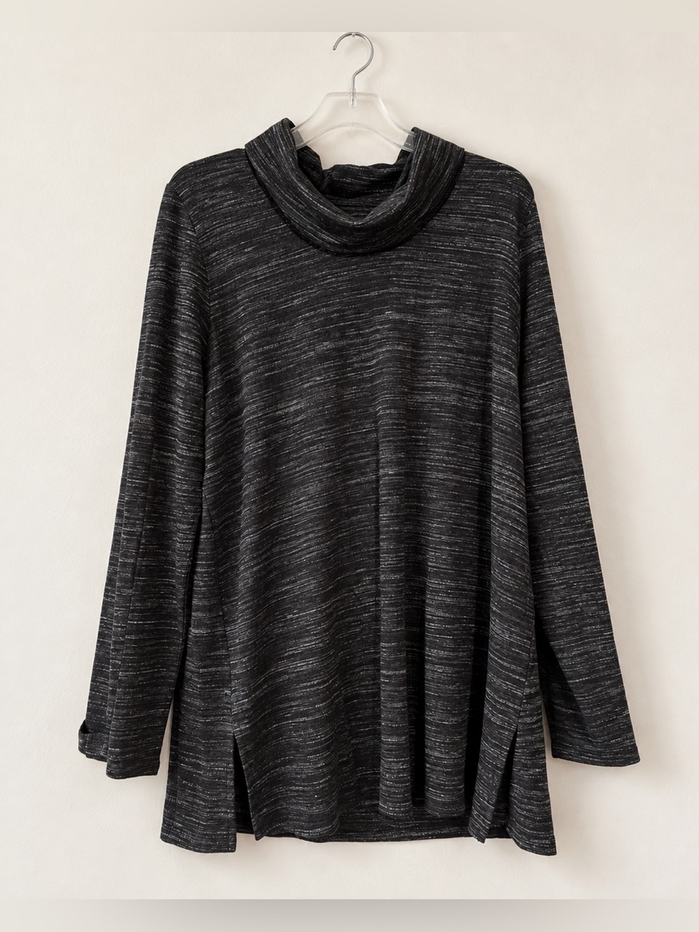 J.Jill Majestic Back Gray Heathered Cowl-Neck Tunic – Minimalist NWT MT #2497